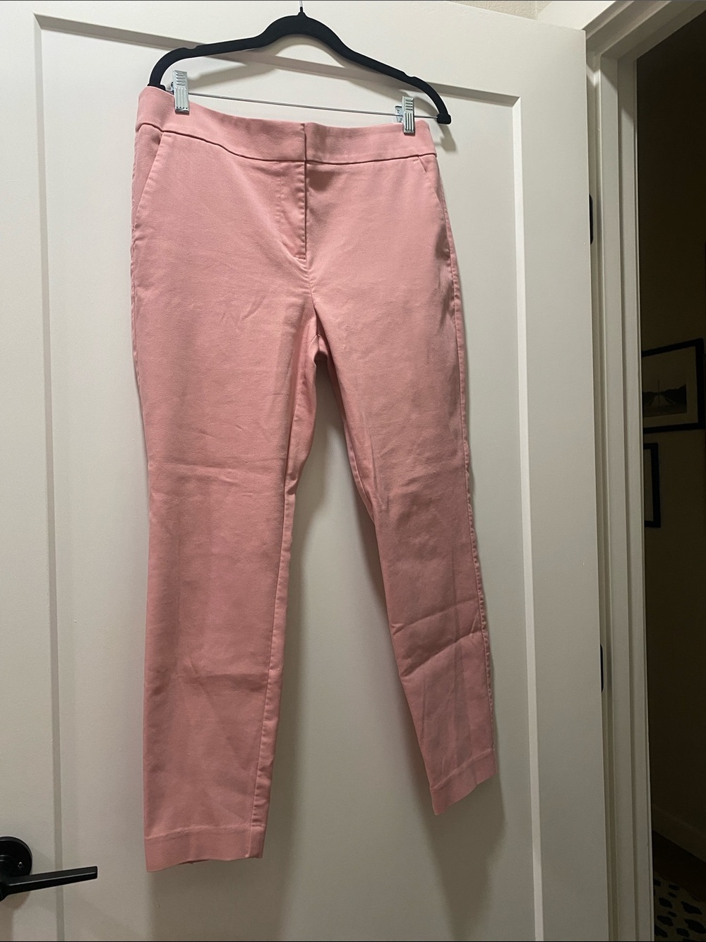 LOFT Pink Slim Ankle Trousers